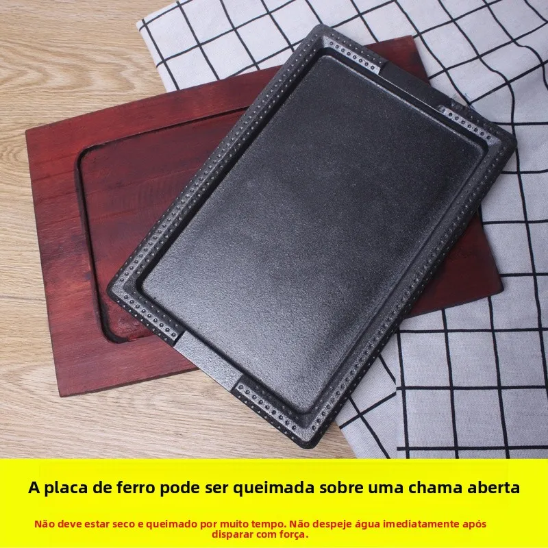 Panela Retangular de Ferro Fundido para Churrasco em Casa, Panela em Forma de Peixe para Cozinha Comercial, Utensílios de Coz... - Image 2