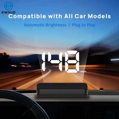 KWHUD K1 HUD Head-up Display Car GPS Digital Speedometer Universal Speed Windshield Projector Plug&Play Auto Electronic Devices