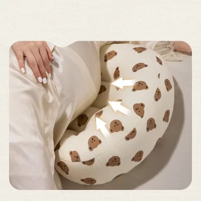Travesseiro para maternidade, suporte para cintura, lado para dormir, barriga, em forma de u, gravidez, algodão essencial, respirável, sono lateral, must-have