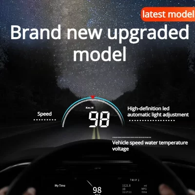 NEW Universal Types Car HUD Head-Up Displays GPS Speedometer HD LCD Projection On Glass Windshield Projector