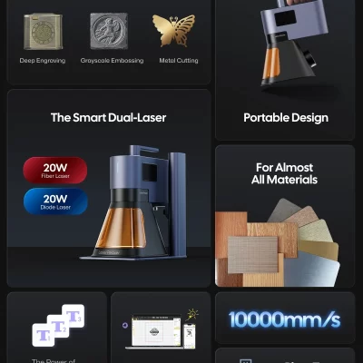 Factory Directly Supply Laser Engraving Machine LaserPecker 5 Basic 20W 10000mm/s 8K Deep Engraving For All Materials DIY