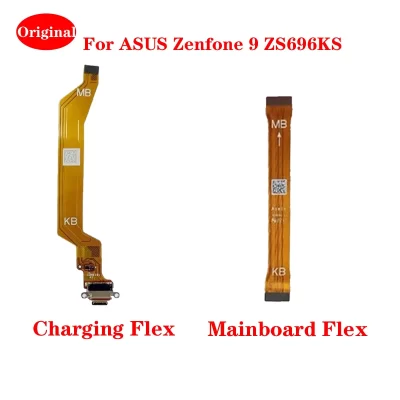 Porta de carregamento USB Dock Tail Plug Board FPC Mainboard Display LCD Flex Cable Peças de reparo Original para ASUS Zenfone 9 ZS696KS