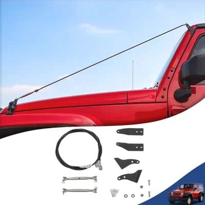 Limb Riser Car Hood Kit Obstáculo, Eliminar Corda, Linha de Escova Ramo para Jeep Wrangler JK 2007-2018, Protetor Acessórios Exteriores