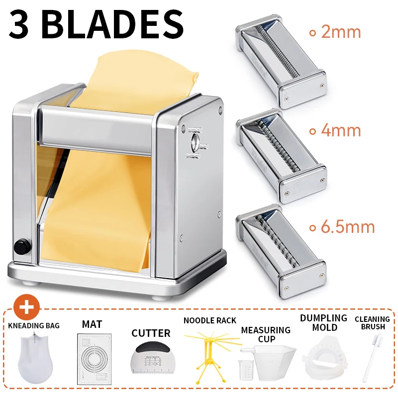 MD150-II Electric Noodle Machine Noodle Press Machine Commercial Household Pasta Maker Stainless Steel Dumpling Skin Machine - Image 4