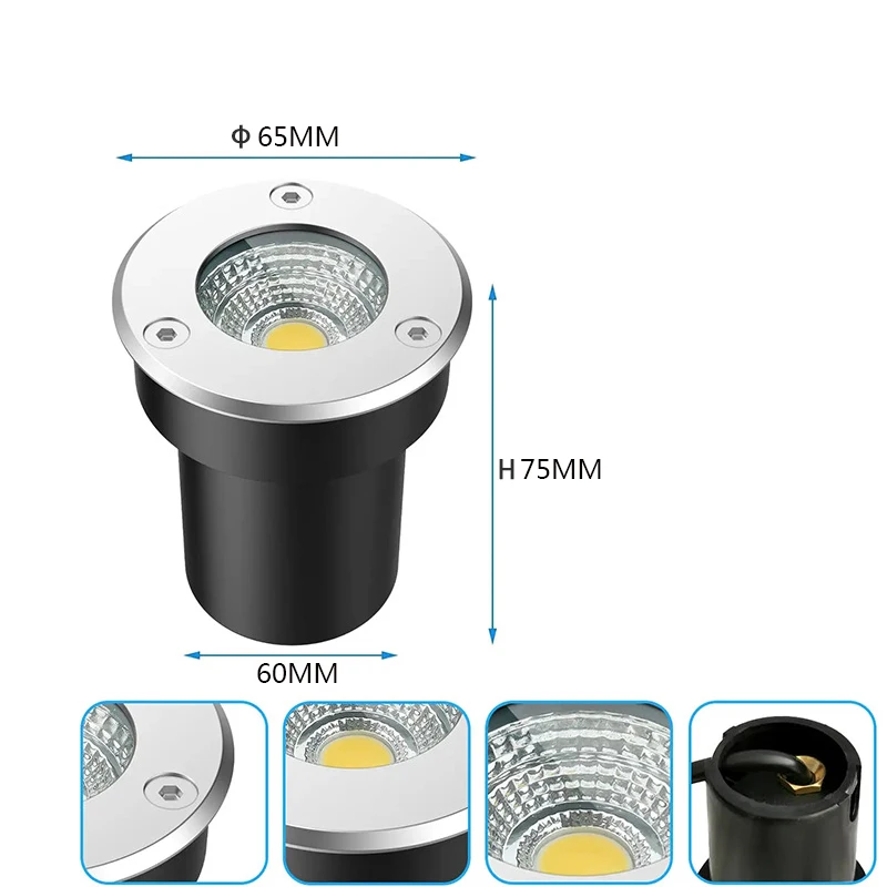 IP67 À Prova D 'Água Led Iluminação Do Jardim Luz Subterrânea 5W 10W 15W Luz Enterrada Jardim Caminho Passo Luz de Piso 220V 110V DC12V - Image 4