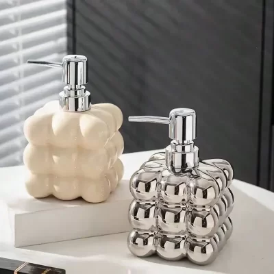 300ml dispensador de sabão líquido imprensa garrafa separada acessórios do banheiro cerâmica casa lavagem do corpo shampoo dispensador garrafa