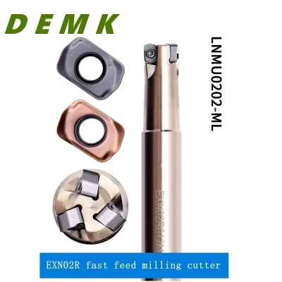 Suporte de fresagem pequeno de dupla face de alimentação rápida série EXN02R para LNMU0202 LNMU0202-ML inserções de carboneto CNC fresa facial