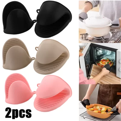 2 pçs luvas de forno silicone resistente ao calor pitada luvas anti escaldante antiderrapante luvas espessadas aperto de microondas tigela pote ferramenta de cozinha