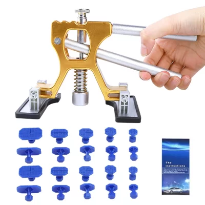 Ferramentas de remoção de amassados automotivos sem pintura, kit de reparo de abas corporais, novo kit extrator de amassados com largura ajustável, levantador dourado para geladeira de carro