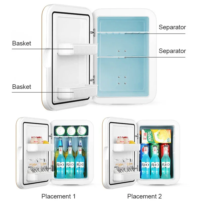 Household 20L Refrigerator Portable Dual-use Compressor Refrigerators Single Door Small Fridge Skin Cosmetic Fridge for Car Home - Image 6
