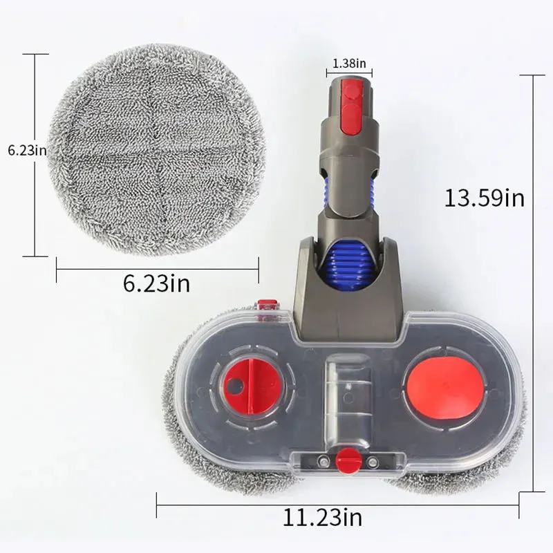 Cabeça de esfregão para aspirador de pó dyson v7 v8 v10 v11 v15, acessório de esfregão elétrico com tanque de água removível e 6 almofadas de esfregão reutilizáveis - Image 2