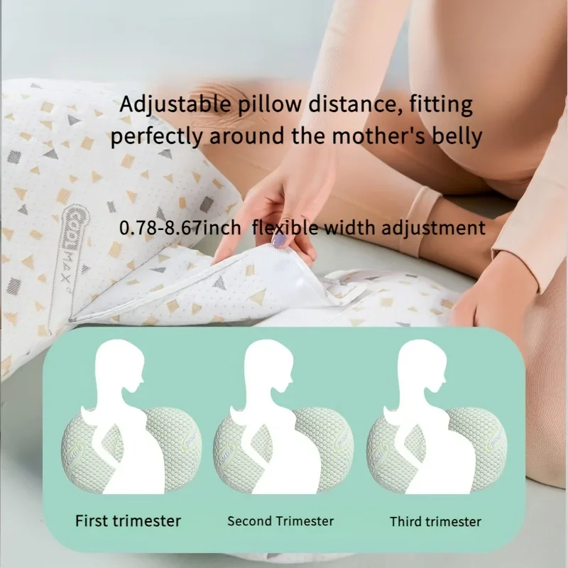 Travesseiro de gravidez em forma de u ajustável, toque macio, almofada de suporte de corpo inteiro, capa removível, travesseiro traseiro portátil para dormir lateral - Image 3