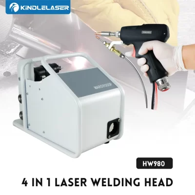 Kindlelaser HW980 3000W Cabeça de soldagem a laser de fibra e alimentador de fio 4 em 1 Ferramenta de corte de limpeza de soldagem portátil para metal