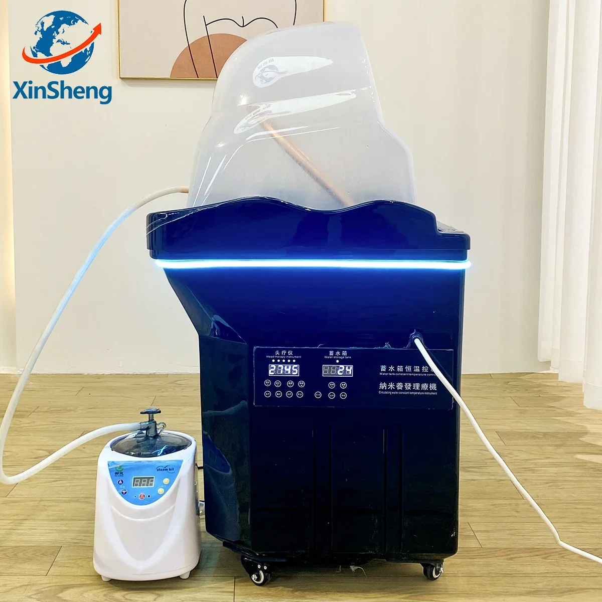 Xinsheng cabeça spa fumigação equipamentos de hidroterapia beleza barbeiro móveis massagem salão de beleza circulação de água shampoo pia - Image 5