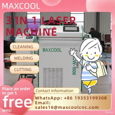 Maxcool máquina de solda a laser portátil 1500w 2000 3000w bwt max raycus fonte para metais soldador a laser refrigerado a água