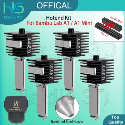 Kit hotend para bambu lab a1/a1 mini 0.2/0.4/0.6/0.8mm bocal de aço endurecido de velocidade rápida conjunto de extremidade quente para peças de reposição a1