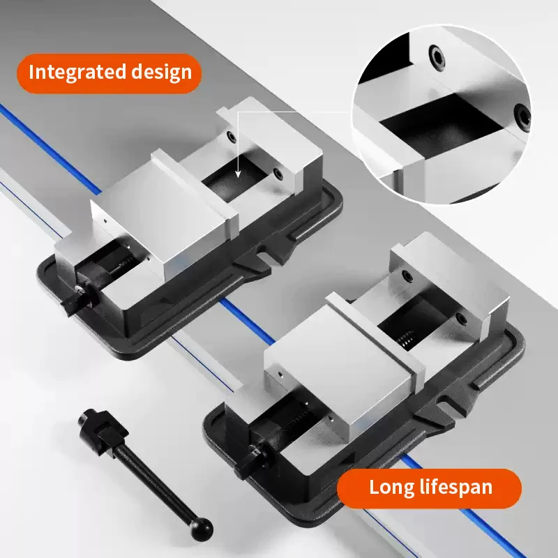 5" Heavy Duty Cast Iron Drill Press Vice Bench Vise Clamp W/ T-Handle Lever Precision Milling Machine Adjustable Jaws - Image 3