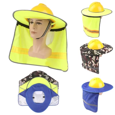 Chapéu duro protetor solar capacetes de segurança pescoço escudo capacetes listra reflexiva capacete viseira boné de segurança chapéu acessórios