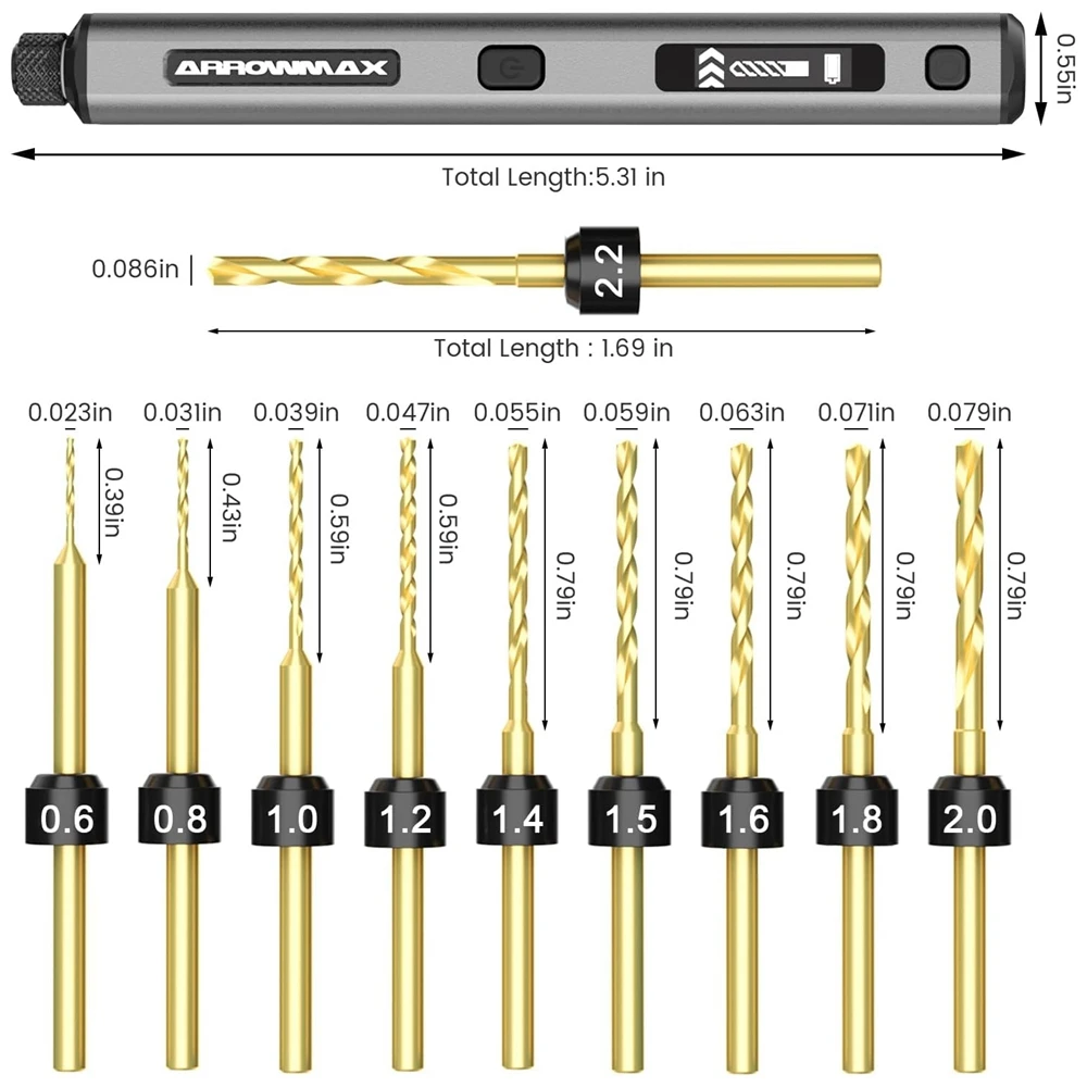 ARROWMAX Mini Furadeira Elétrica Ferramenta Rotativa Recarregável Furadeira Sem Fio para Artesanato Madeira Plástico Moeda de Alumínio Casa DIY SDS Ultra - Image 4