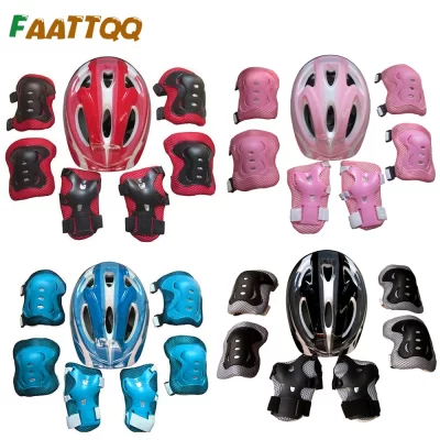 Crianças capacete joelheiras cotovelo almofadas de pulso, capacete da criança com conjunto de equipamentos de proteção para bicicleta ciclismo bmx patinação skate scooter
