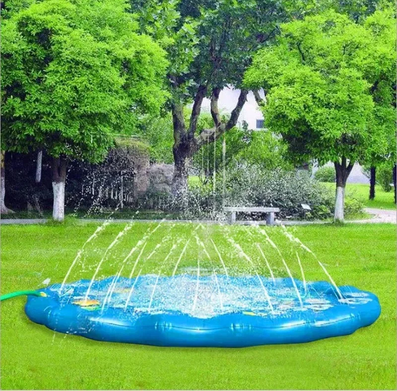 100/170cm Outdoor Kids Sprinkler Play Pad Mat Lawn Beach Letters Inflatable Water Pad Spray Water Games Mat Beach Cushion - Image 3