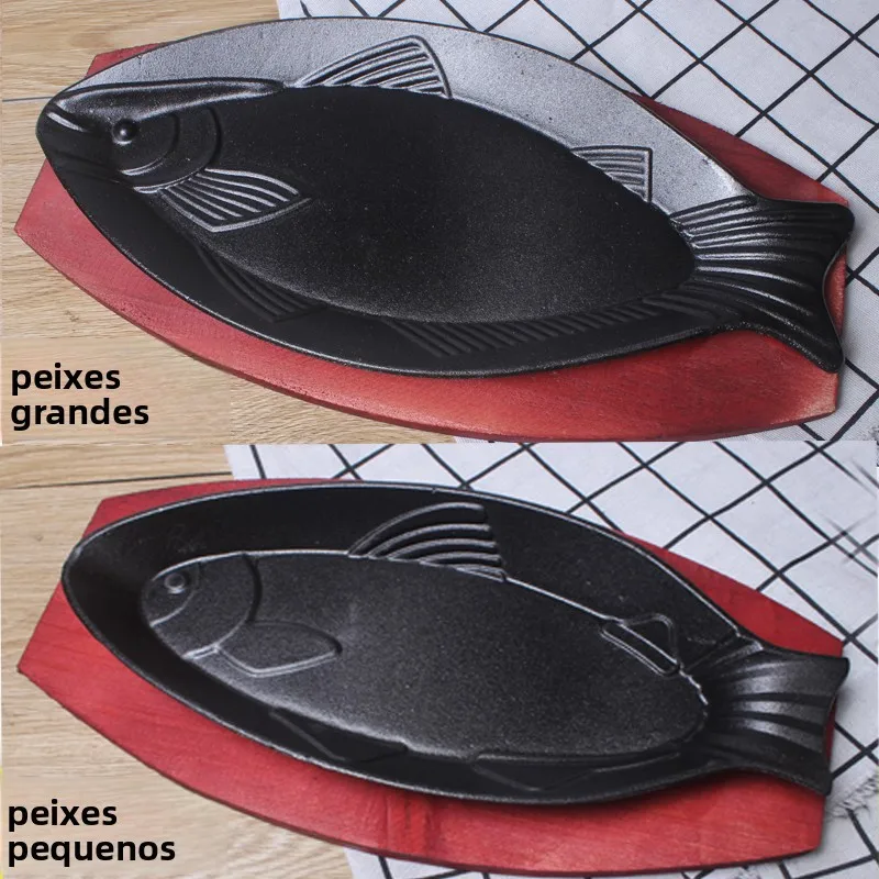 Panela Retangular de Ferro Fundido para Churrasco em Casa, Panela em Forma de Peixe para Cozinha Comercial, Utensílios de Coz... - Image 5