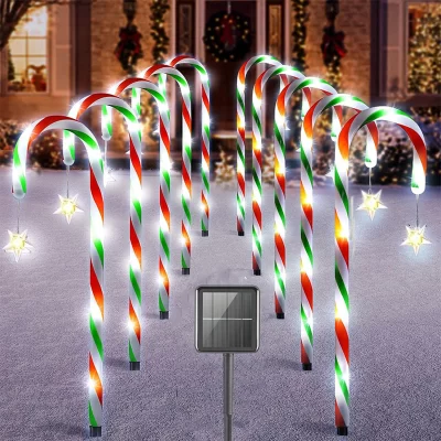 5 pçs/set solar cana luz ao ar livre à prova dwaterproof água doces luz à terra jardim paisagem decoração de natal gramado luz colorida