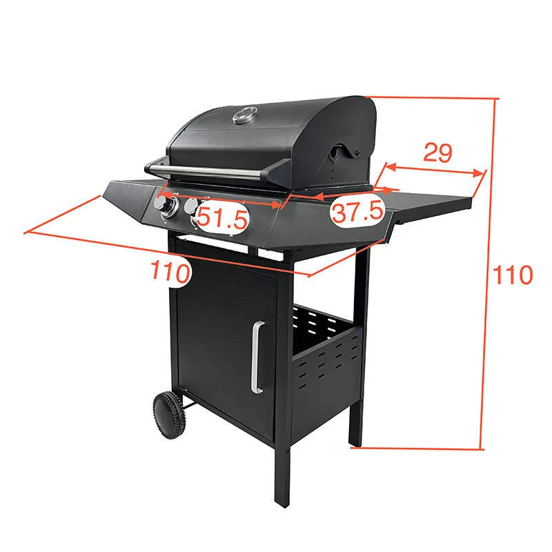 Grelha a gás grande profissional para churrasco ao ar livre, churrasqueira de pátio com mais de 4 queimadores com armário e rodas, aço inoxidável sem fumaça - Image 4