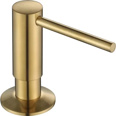 Dispensador de detergente para pia, design embutido, dispensador de sabão líquido de cozinha, cabeça da bomba, prensa manual, dispensador de líquido, preto e dourado