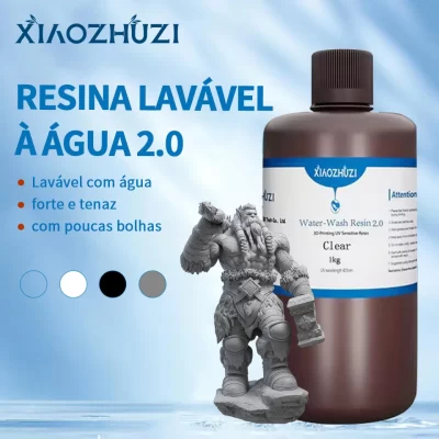 Resina 3D XIAAOZHUZI Baixo Odor e Lavável Alta Precisisão 405nm Compatível com Anycubic Elegoo e Creality