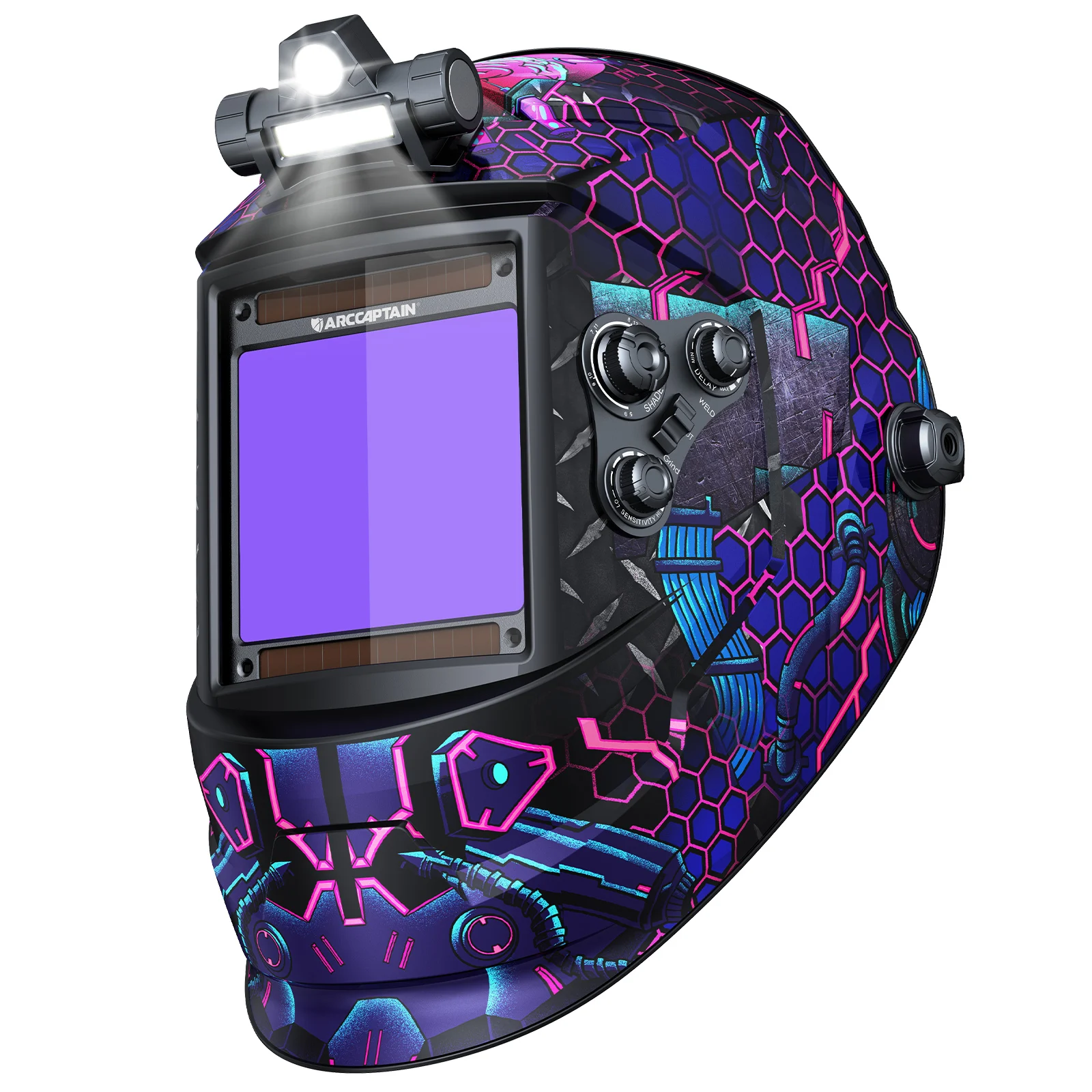 Máscara de soldagem arcaptain 4 sensor de arco escurecimento automático capacete de soldagem grande visualização 3.94 "x 3.66" cor verdadeira 1/1/1 capô de soldador