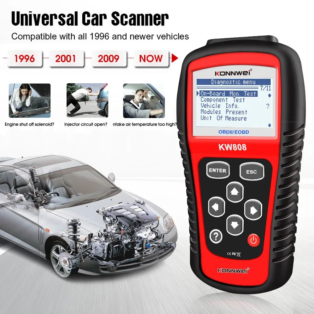 2026 novo konnwei kw808 carro obd2 scanner de diagnóstico leitura automática leitor código falha clara verificar luz do motor ferramenta diagnóstico para carros - Image 4