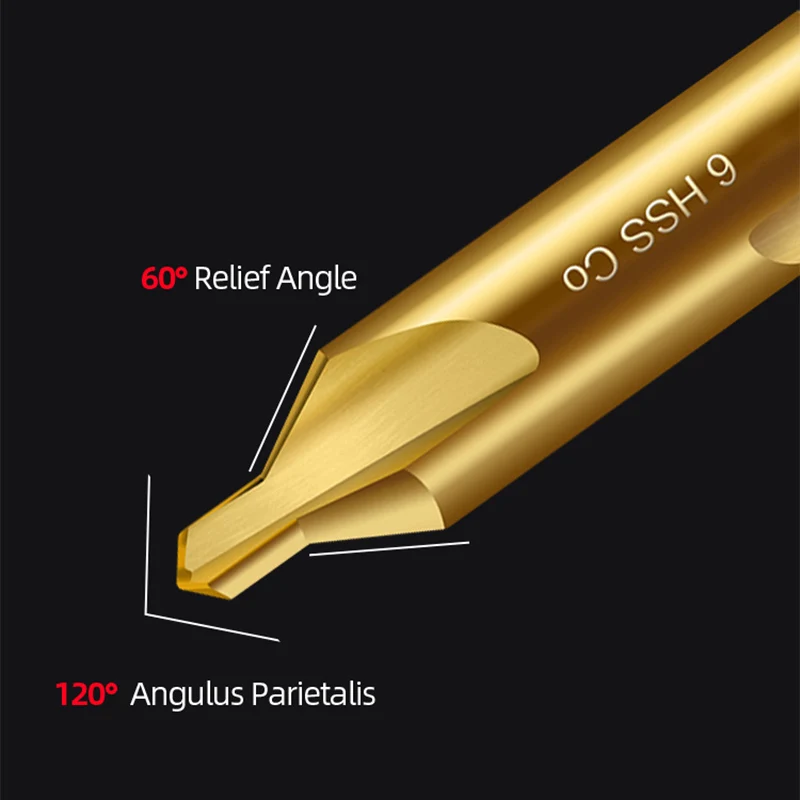 ABAOTE Center Drill Ti-Coated 60 Degree Center Drill Bit Metal Centering Dril Bit Metalworking Hole Drill Hole Cutter 1/3PCS - Image 5