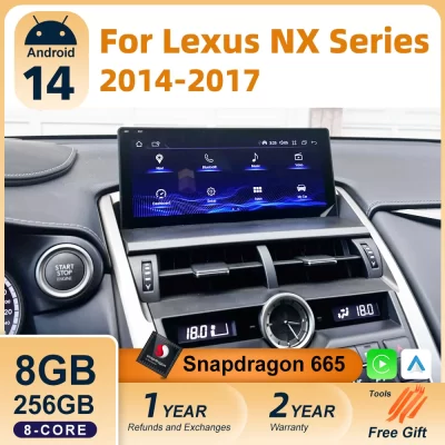 Android 14 8G 128G For Lexus NX NX200 NX200T 300h 2014-2021 Car Radio GPS Navigation Multimedia Player CarPlay Autoradio DSP