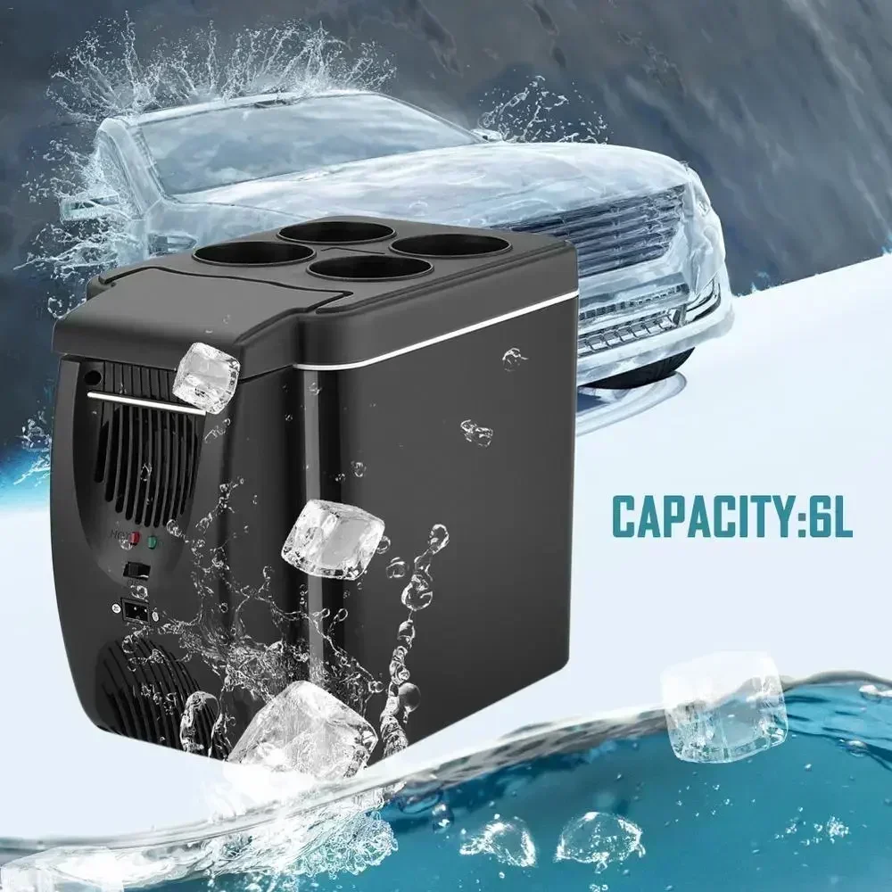 NEW 6L Portable Compact Mini Fridge 12V Car Refrigerator Freezer for Camping Traveling Electric Cool Box Summer Outdoor Fridge