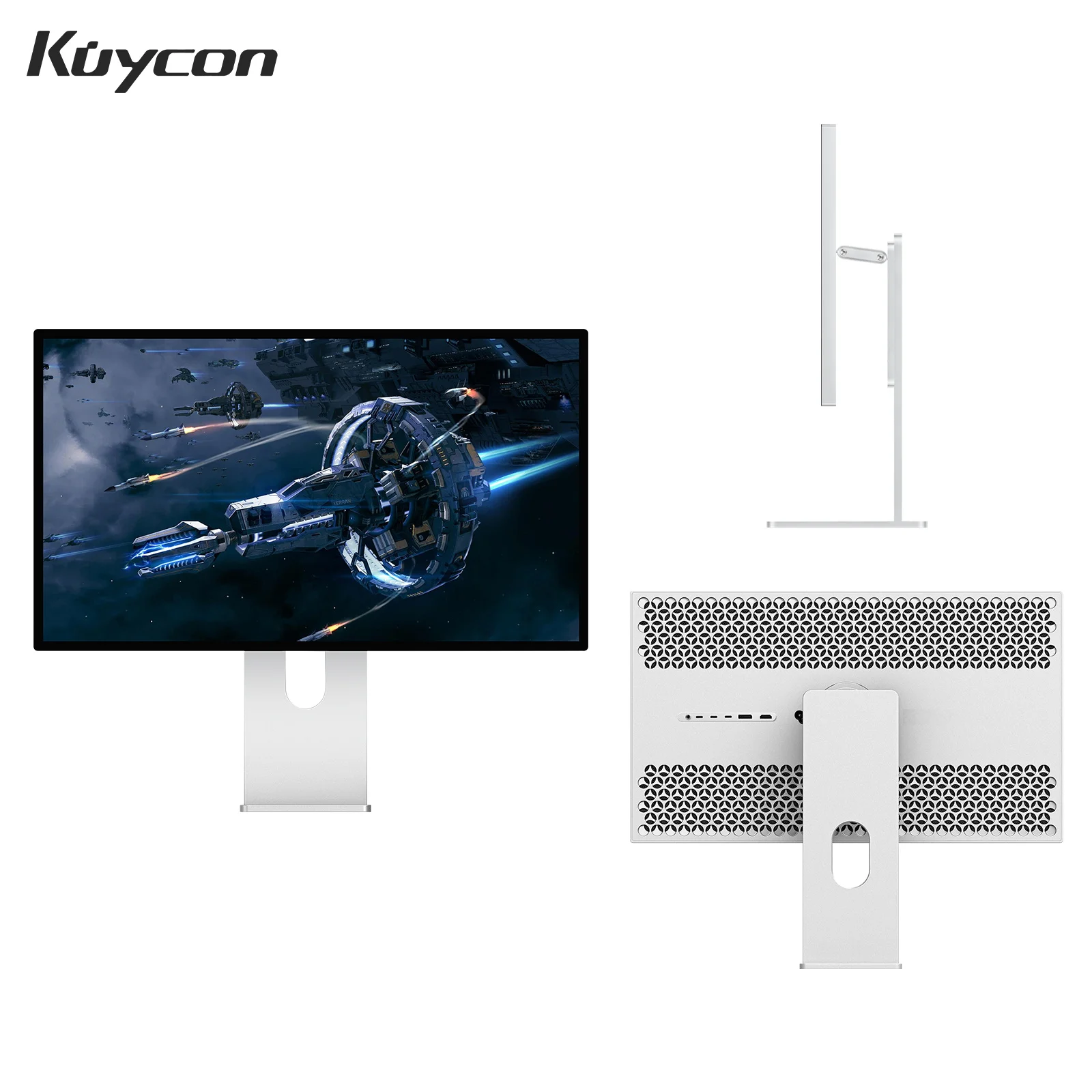 New Kuycon Q27A Computer Monitor 27 Inch UHD IPS LED LCD PC Display 65Hz Aluminum Alloy 2K Type-C HDMI Gaming Compective Screen - Image 4