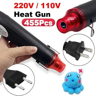 Protable novo 220/110v pistola de calor ferramenta diy ferramenta elétrica quente mini 300w soprador processo temperatura soldagem com suporte assento psiquiatra