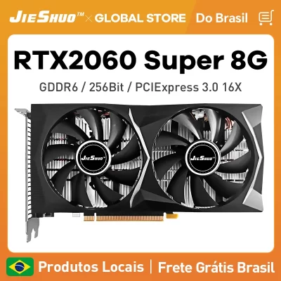 JIESHUO RTX 2060 Super 8GB Placa De Video Gaming Graphics Card GDDR6 256Bit 8Pin PCI Express 3.0x16 rtx 2060 super 8gb game PC