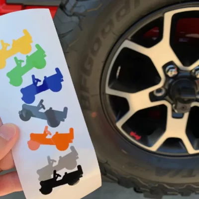 Conjunto de 5 adesivos de vinil para aro/roda JEEP Wrangler Rubicon 2018-2025
