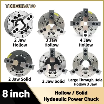 Mandril hidráulico 8 Polegada 210mm Mandril de energia de óleo de alta velocidade Oco/Furo passante 2/3/4 Mandíbulas Mandril para Mandril de giro CNC de alta velocidade