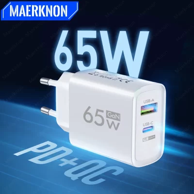 65w gan carregador usb tipo c carregamento rápido adaptador de carregador de telefone móvel para iphone xiaomi samsung huawei ue/eua plug carregador de parede