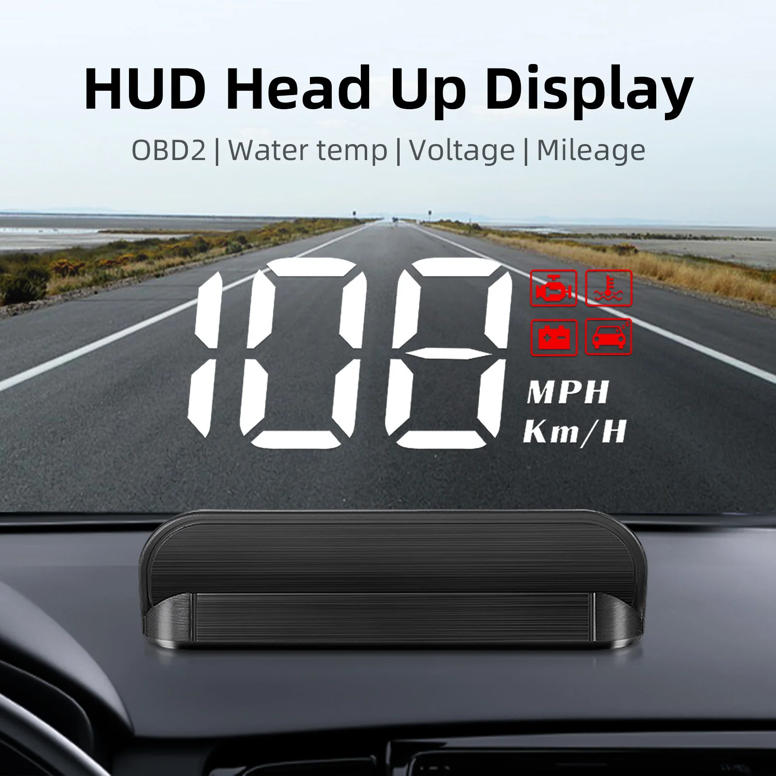 OBD2 M3 Auto Electronic HUD Head Up Display Projection Trip Fuel Mileage Computer with Overspeed Warning System Speed Projector - Image 2