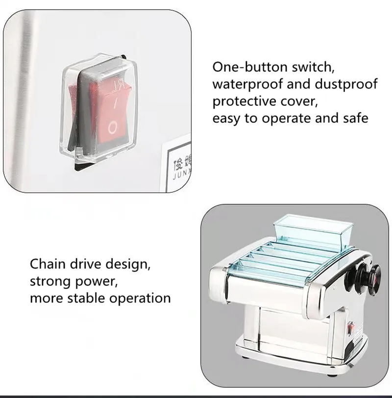 Electric Noodle Making Machine Stainless Steel Pasta Maker Cutting Slicer Noodle Pressing Machine Dough Cutter - Image 5