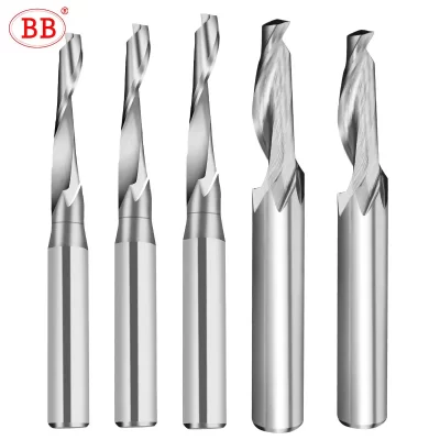BB Single Edge Router Bit 1 Flute End Mill HSS Sharp Cutting Tool for Metal Aluminum Machining 3-10mm Diameter