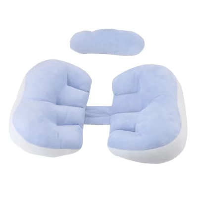Travesseiro para gravidez em forma de u, travesseiro de apoio para as costas para dormir lateral, algodão macio, lavável à máquina, travesseiro para dormir em gravidez