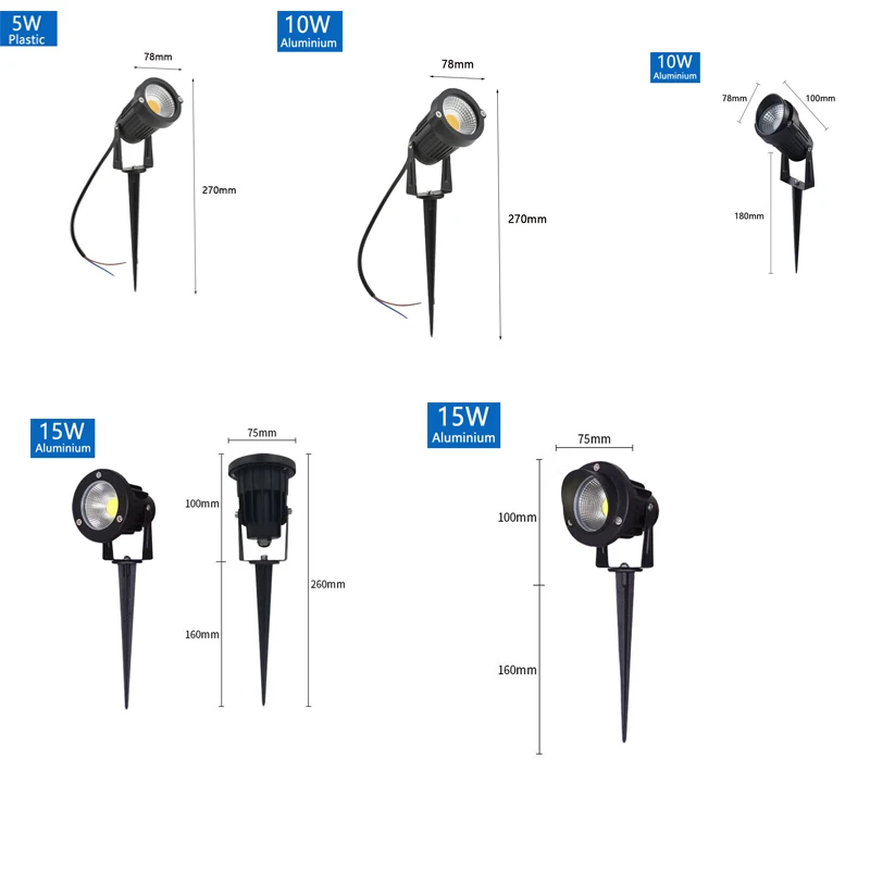 Lâmpada led para jardim e gramado, 5w, 10w, 15w, água externa, ip65, 220v, 110v, 12v, 24v, paisagem, pico, caminho de jardim, cob, holofotes para gramado - Image 3