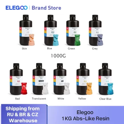 Elegoo resina de impressora 3d tipo abs, resina de cura uv lcd 405nm, resina fotopolímero padrão tipo abs para impressão lcd 3d 1000g