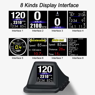 Head UP Display OBD2+GPS On-board Computer RPM Turbo HUD Oil Pressure Water Temp GPS Speedometer Projectors Car Accessories