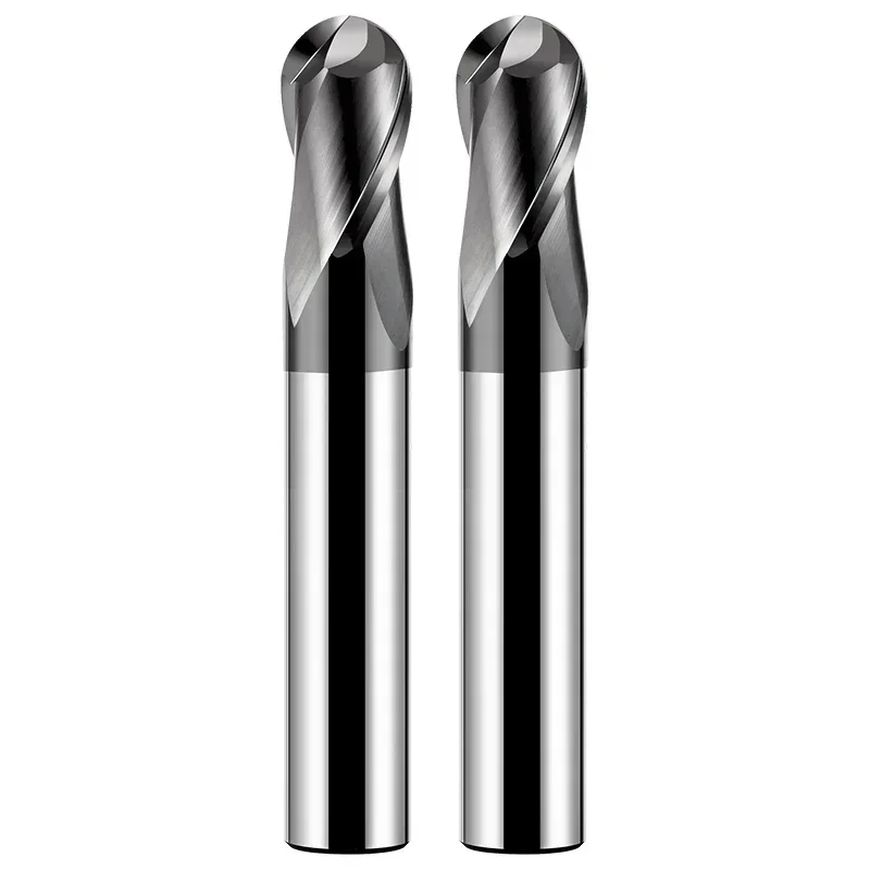 HRC70 Ball Nose End Mill Tungsten Carbide Cutter CNC Router Bit Milling Tool R0.5 2 4 6 810mm 2 Flute Metal Steel Machining Tool - Image 2
