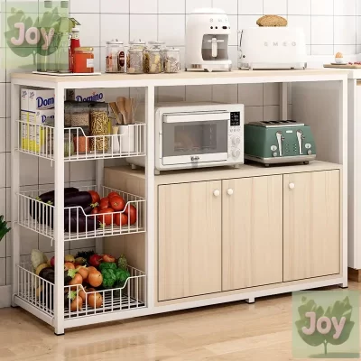 Armários de cozinha, armários de armazenamento, armários laterais, prateleiras multicamadas do chão ao teto, prateleiras de armazenamento, prateleiras multifuncionais